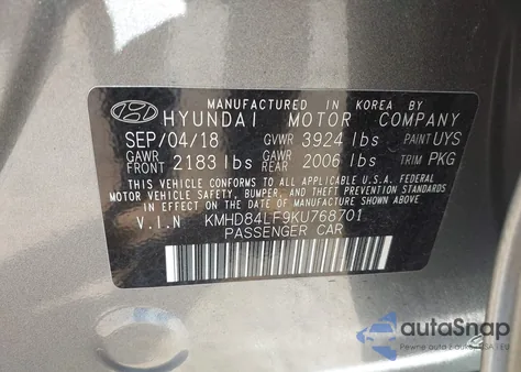 2019 Hyundai Elantra Sel from USA, damaged, VIN KMHD84LF9KU768701